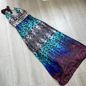 2B bebe Colourful Animal Print Maxi Dress Size XS